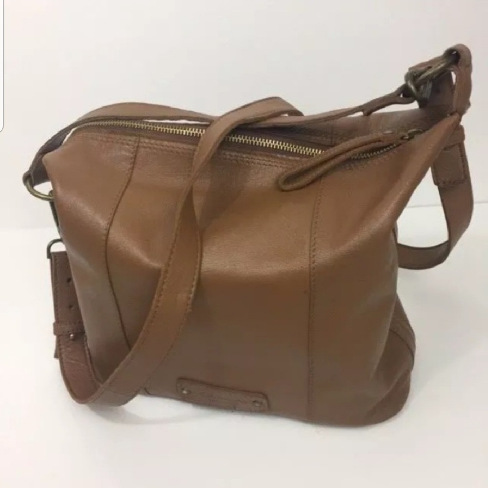 Lucky brand women's leather purse crossbody brown